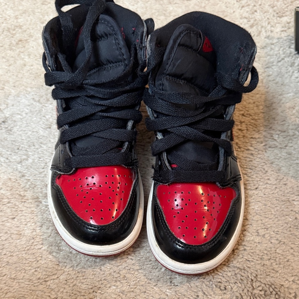 Jordan Kids Black and Red Sneakers